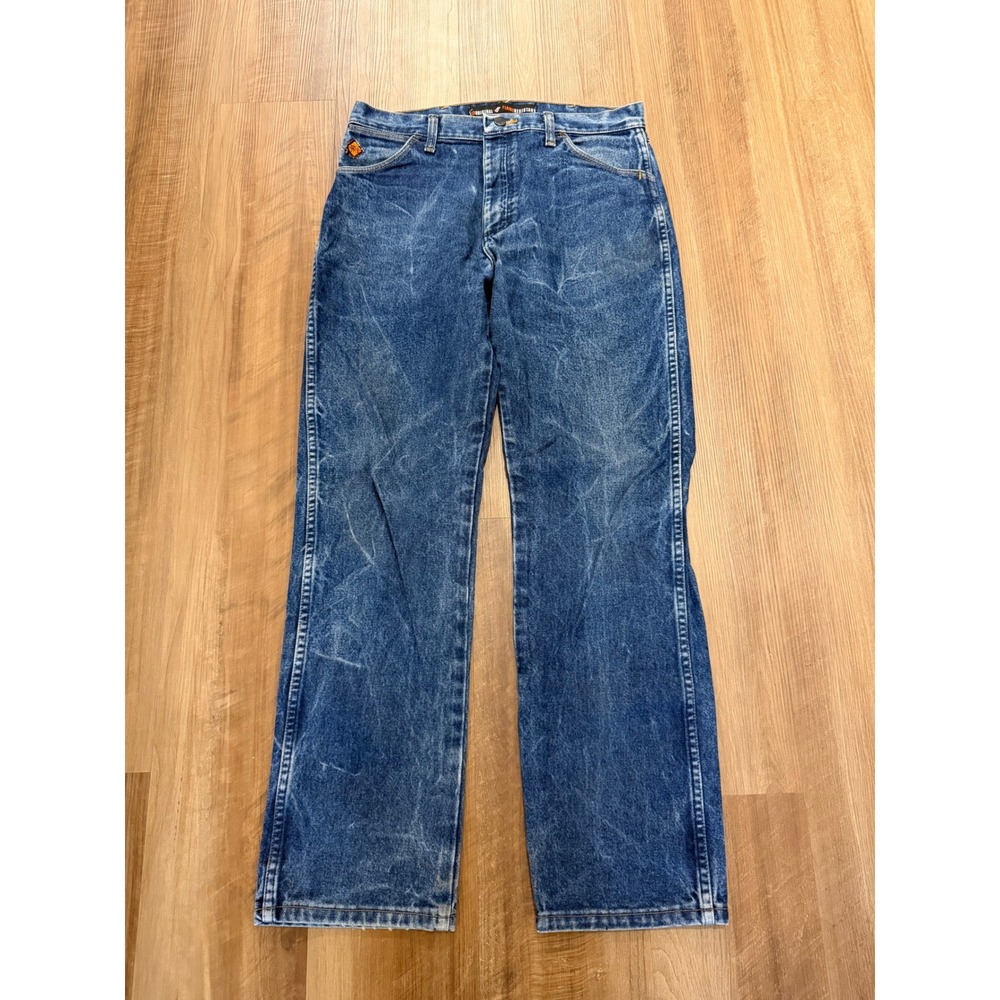 Wrangler FR Jeans Mens 32x32 Blue Flame Resistant 13MWZ Industrial Work Pants